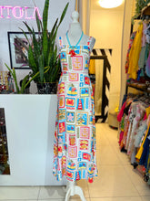 Cargar imagen en el visor de la galería, Maxi vestido estampado playa colores
