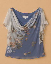 Cargar imagen en el visor de la galería, Blusa gasa estampado con lentejuelas
