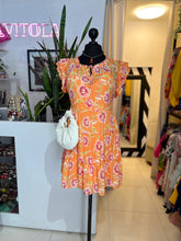 Cargar imagen en el visor de la galería, Vestido naranja floral
