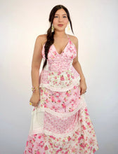 Cargar imagen en el visor de la galería, Maxi vestido floral rosa &amp; blanco
