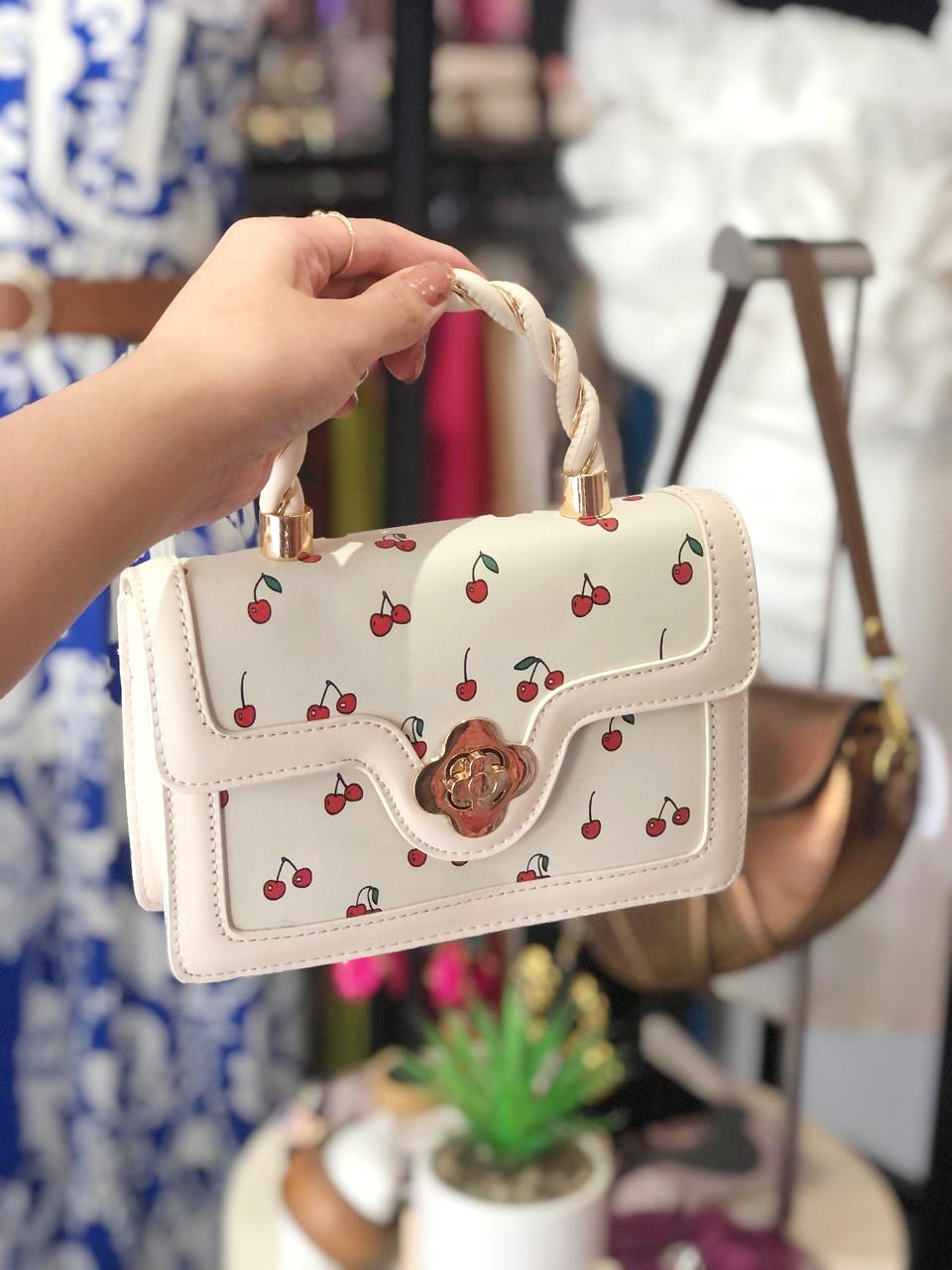 Bolso estampado cerezas