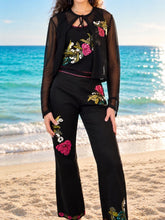 Cargar imagen en el visor de la galería, Set top, ensamble &amp; pantalón con lentejuela
