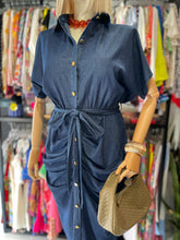 Cargar imagen en el visor de la galería, Vestido denim drapeado
