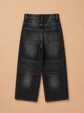 Cargar imagen en el visor de la galería, Pantalón denim negro baggy loose fit
