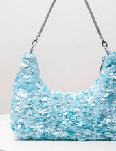 Cargar imagen en el visor de la galería, Bolso lentejuela azul cielo
