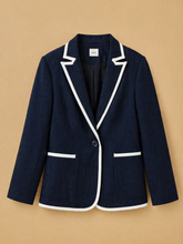 Cargar imagen en el visor de la galería, Blazer azul marino vistas blancas
