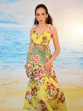 Cargar imagen en el visor de la galería, Vestido estampado floral amarillo
