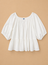 Cargar imagen en el visor de la galería, Blusa campesina blanca escote en espalda
