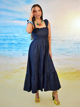 Cargar imagen en el visor de la galería, Vestido denim campesino
