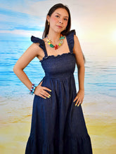 Cargar imagen en el visor de la galería, Vestido denim campesino
