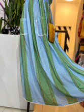 Cargar imagen en el visor de la galería, Maxi vestido líneas azul verde
