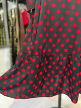 Cargar imagen en el visor de la galería, Vestido negro lunares rojos
