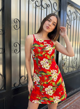 Cargar imagen en el visor de la galería, Vestido rojo estampado moños
