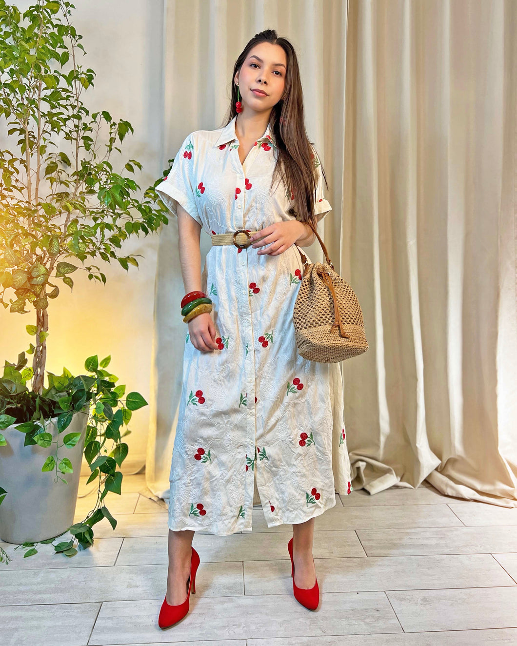 Vestido estampado cerezas