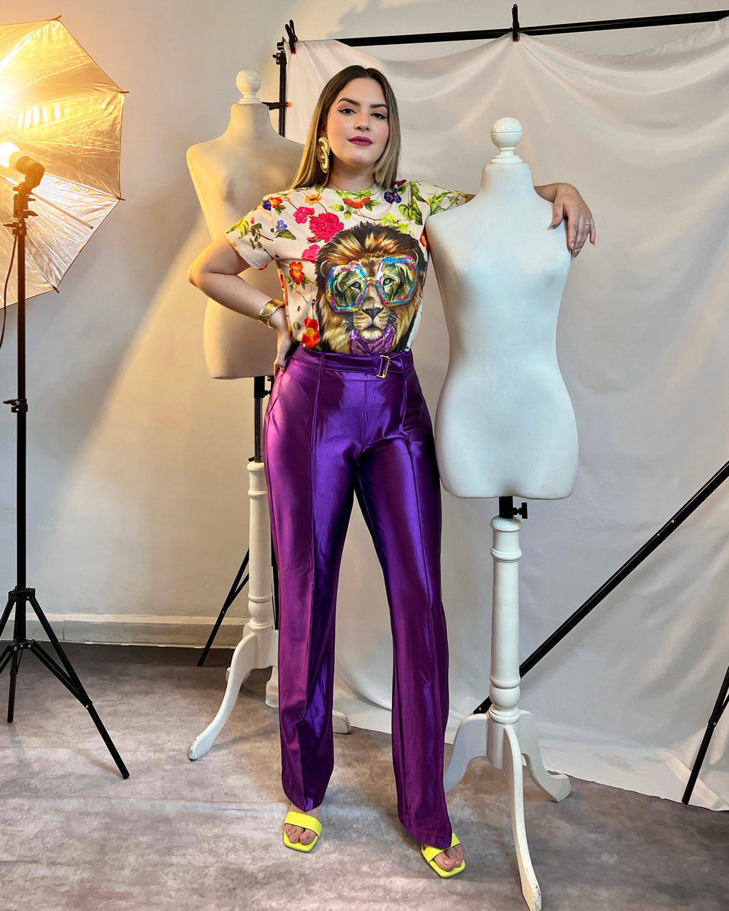 Pantalón Satén Morado