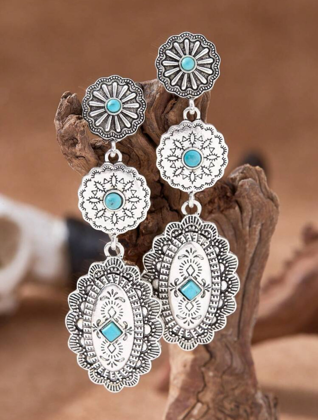 Aretes colgantes plata con azul