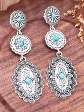 Cargar imagen en el visor de la galería, Aretes colgantes plata con azul
