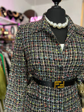 Cargar imagen en el visor de la galería, Blazer tweed negro con colores
