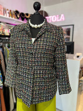 Cargar imagen en el visor de la galería, Blazer tweed negro con colores
