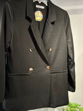 Cargar imagen en el visor de la galería, Blazer negro cruzado
