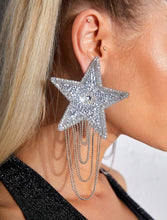 Cargar imagen en el visor de la galería, Aretes maxi estrellas plata
