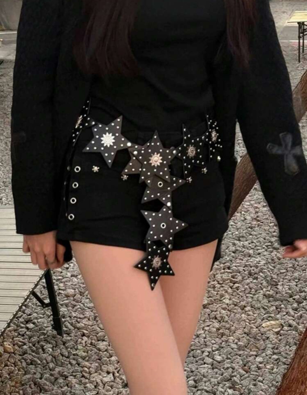 Cinturón estrellas negro