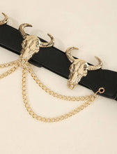 Cargar imagen en el visor de la galería, Cinturón curvy cabezas doradas
