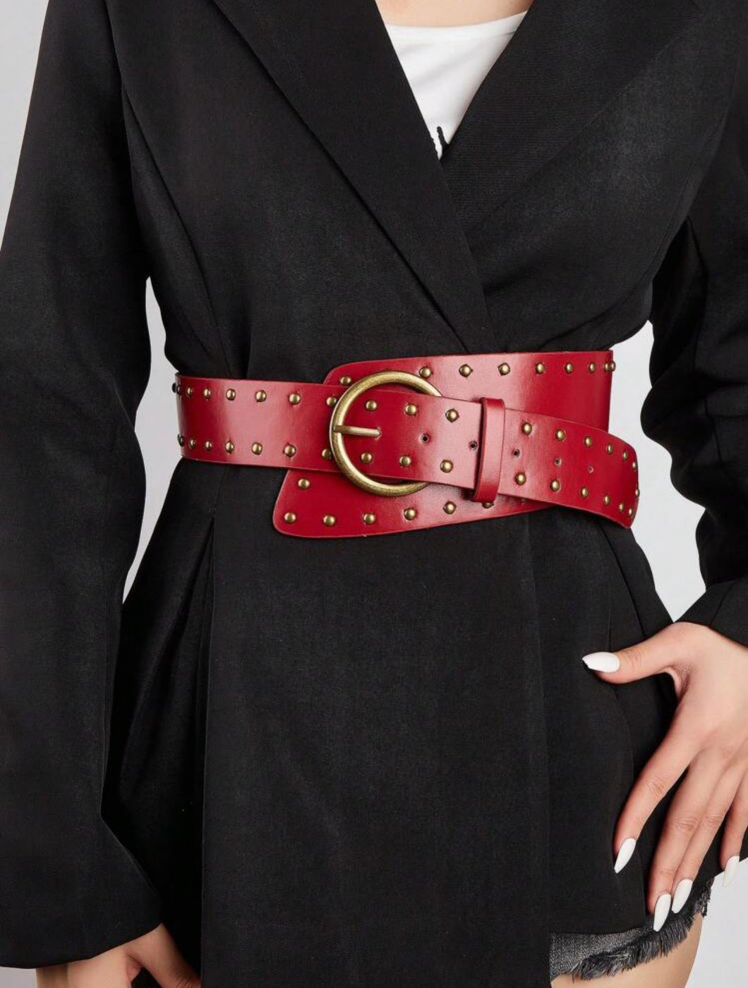 Cinturón efecto piel rojo