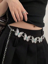 Cargar imagen en el visor de la galería, Cinturón mariposas plateado
