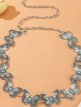 Cargar imagen en el visor de la galería, Cinturón mariposas plateado
