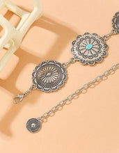 Cargar imagen en el visor de la galería, Cinturón eslabones plateado con azul
