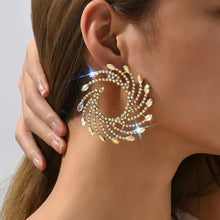 Cargar imagen en el visor de la galería, Aretes círculos cristales
