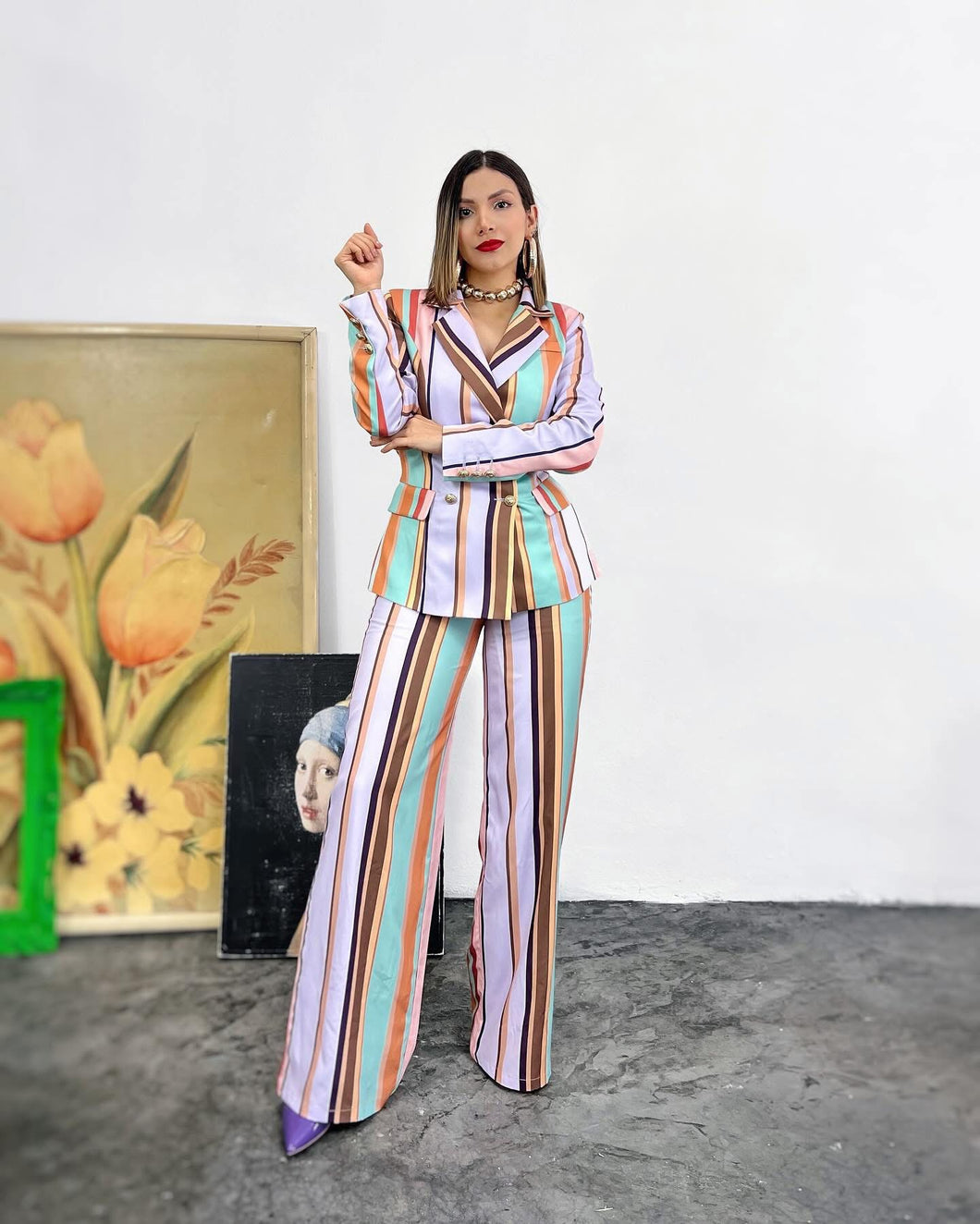 Pantalón a rayas colores