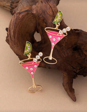 Cargar imagen en el visor de la galería, Aretes martinis rosas
