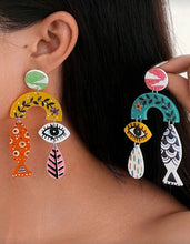 Cargar imagen en el visor de la galería, Aretes acrilico colores

