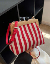 Cargar imagen en el visor de la galería, Bolso rayas rojo con blanco
