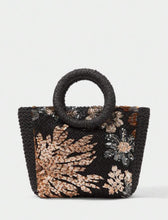 Cargar imagen en el visor de la galería, Bolso yute negro con lentejuela
