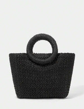 Cargar imagen en el visor de la galería, Bolso yute negro con lentejuela
