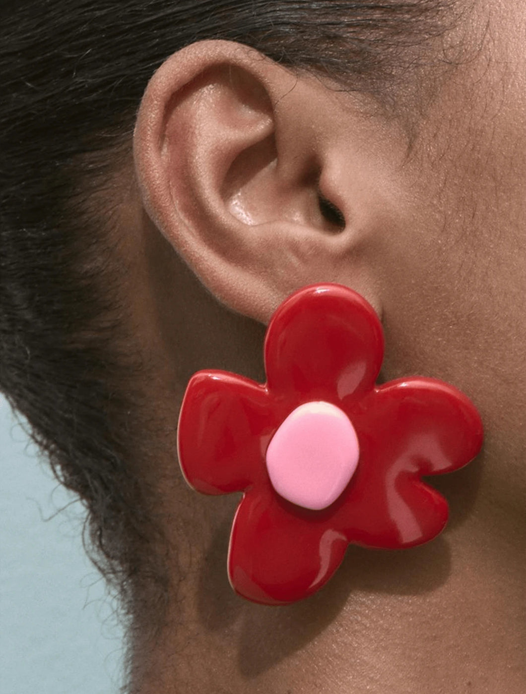 Aretes flores resina