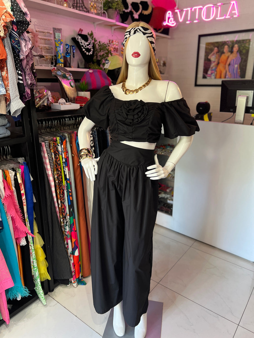 Set top & pantalón negro