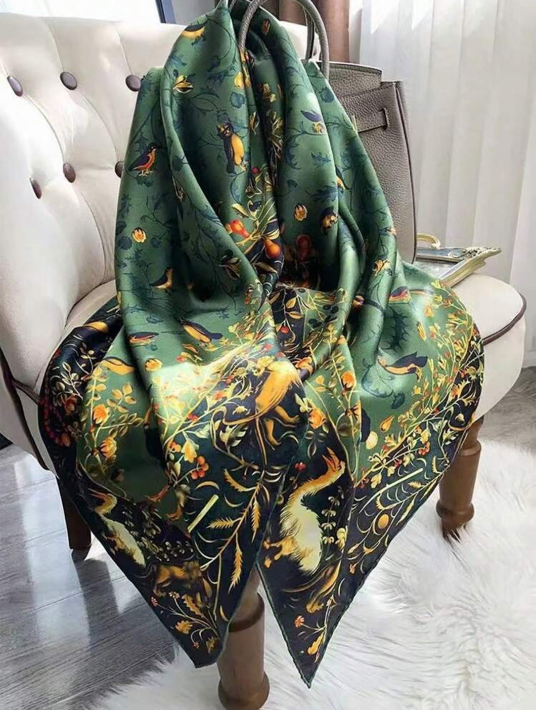 Pashmina estampado verde