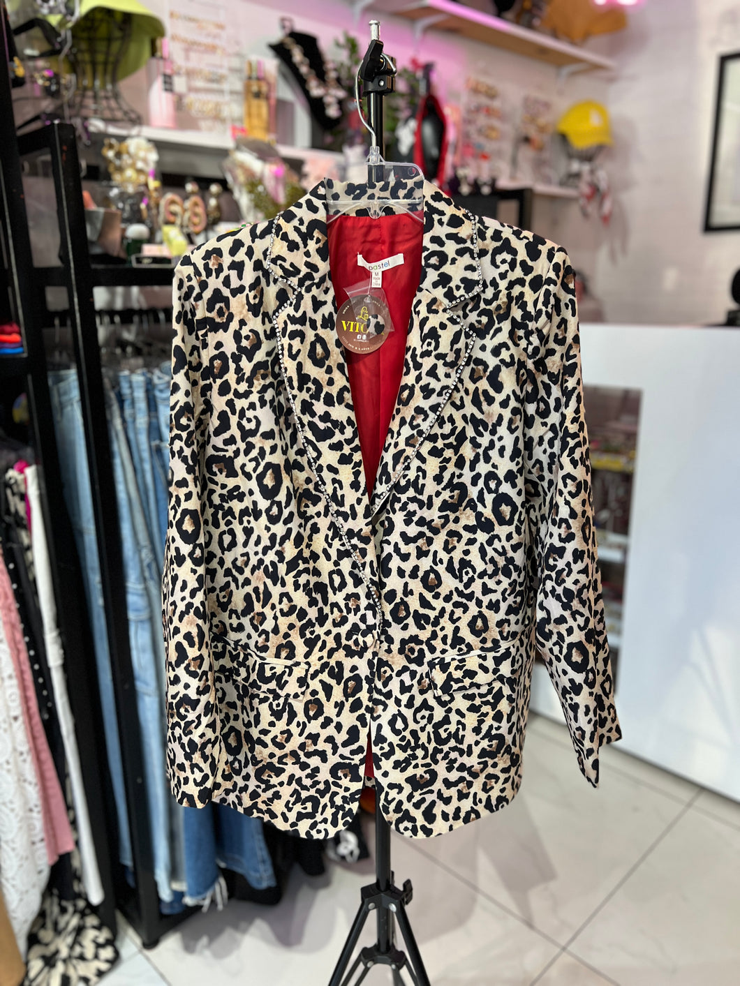 Blazer leopardo con cristales