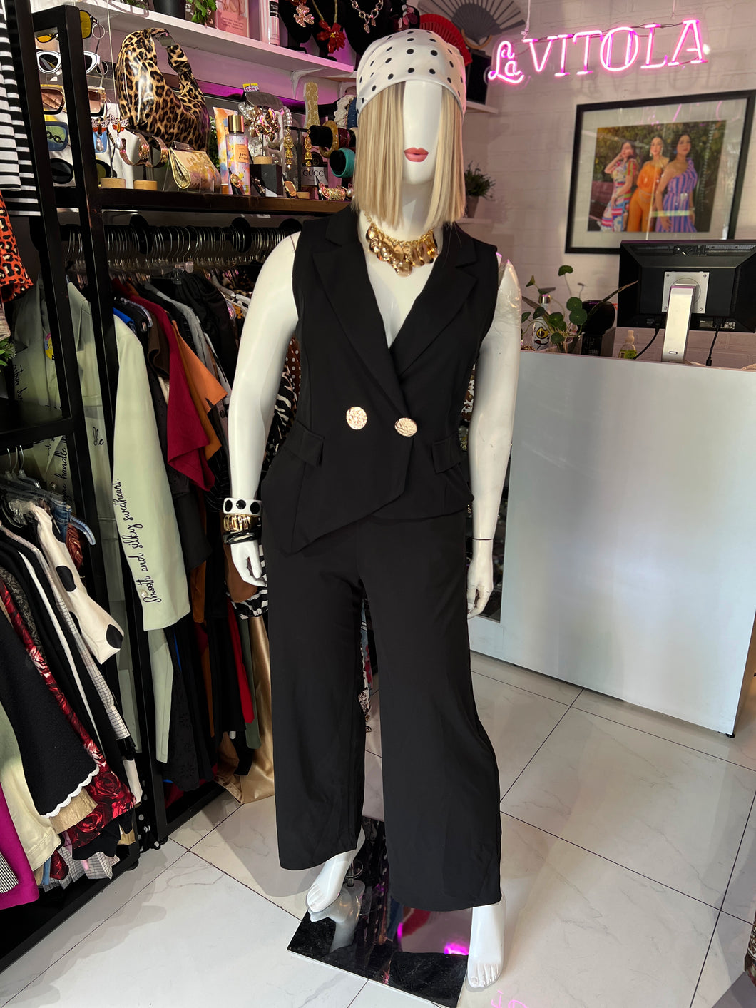 Set chaleco & pantalón negro