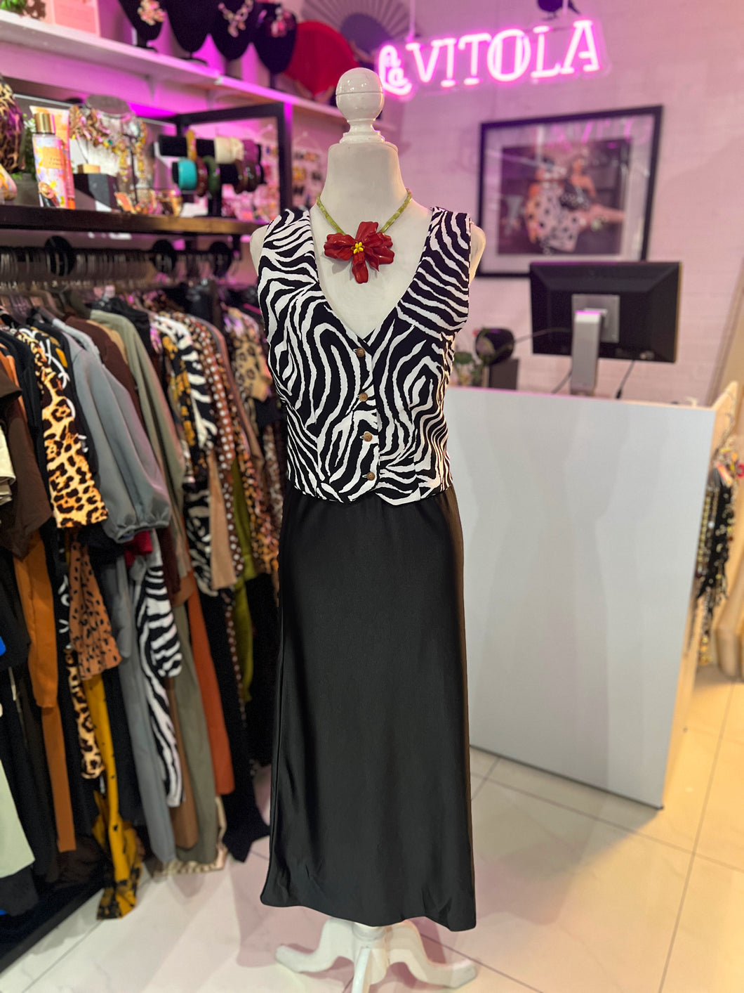 Chaleco zebra blanco