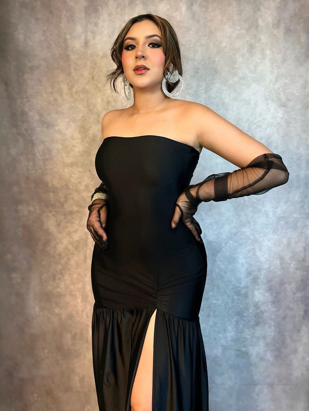 Maxi vestido negro straple