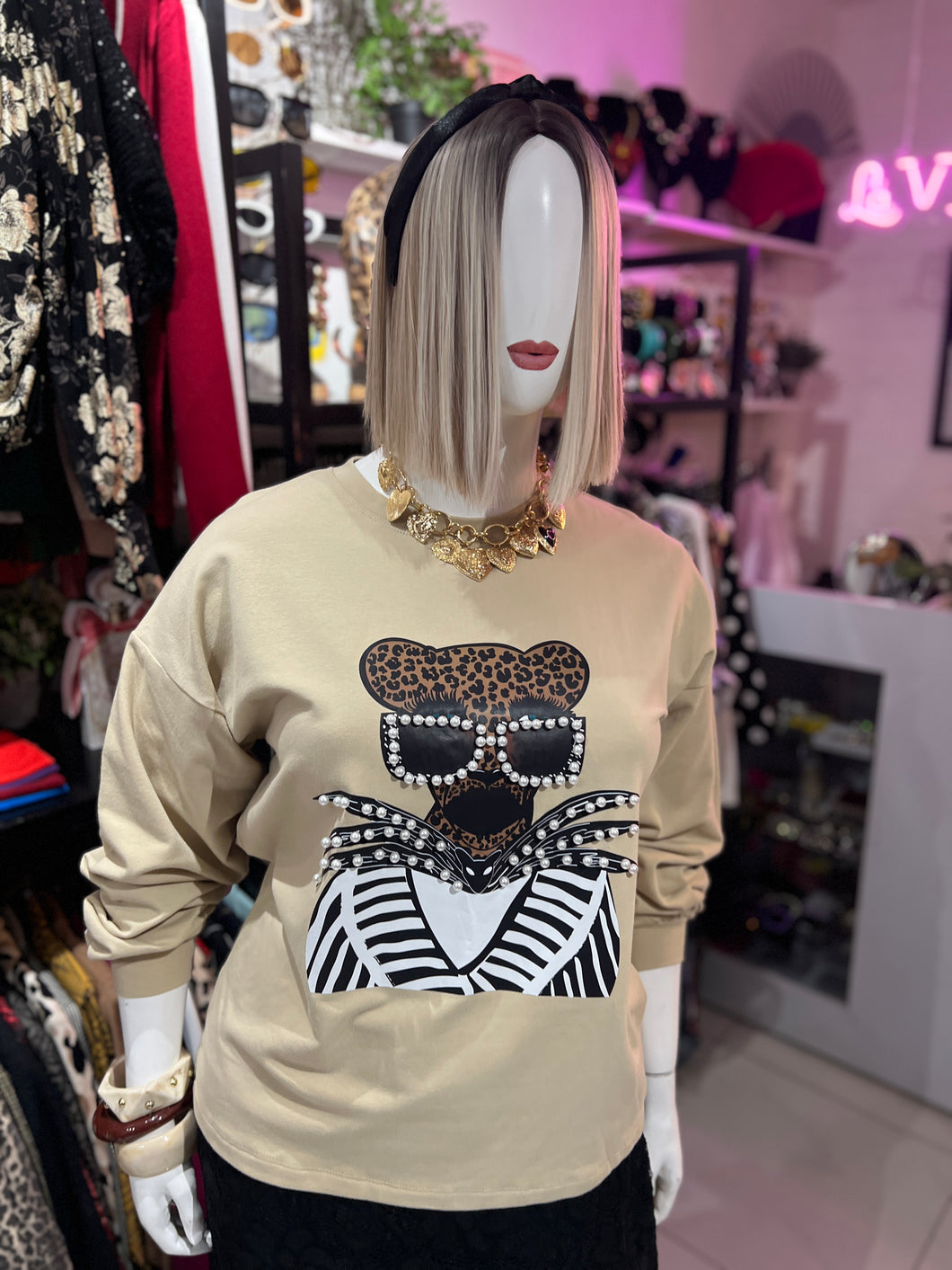 Sudadera camel tigre