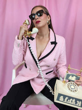 Cargar imagen en el visor de la galería, Blazer tweed rosa con negro
