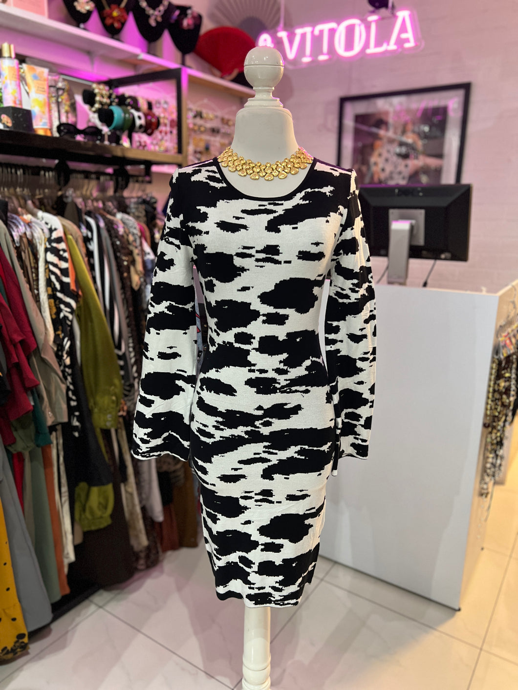 Vestido hilo estampado vaca