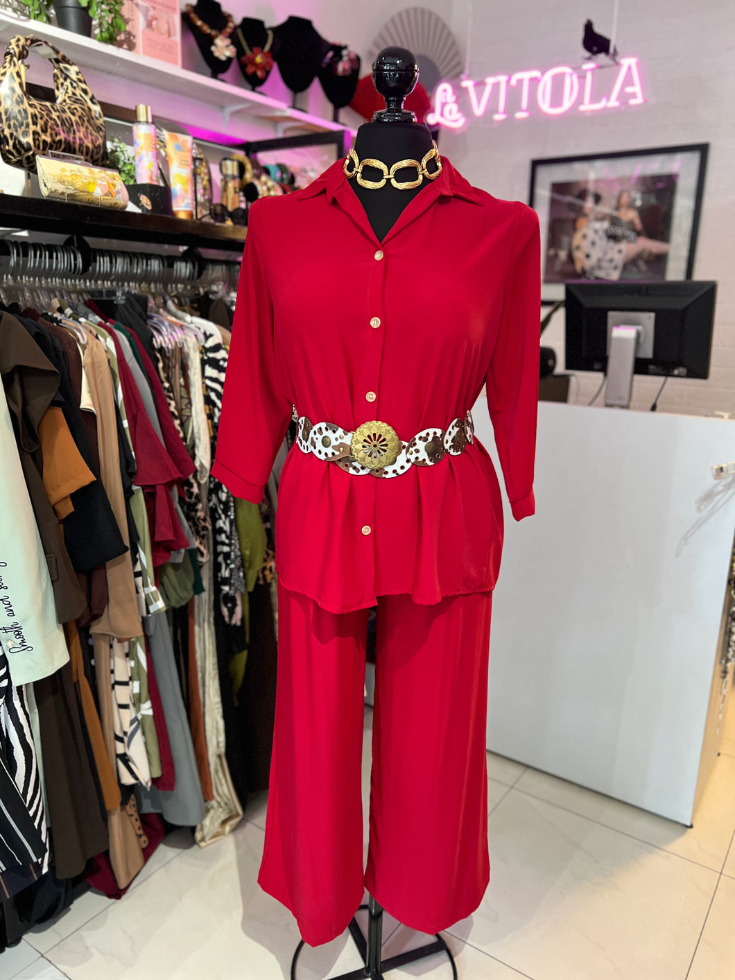 Set camisa & pantalón rojo