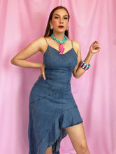 Cargar imagen en el visor de la galería, Vestido denim asimétrico
